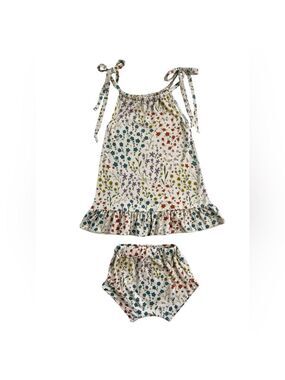 Little Eyes Bamboo Flower Child Tie-Strap Dress & Bummies Set